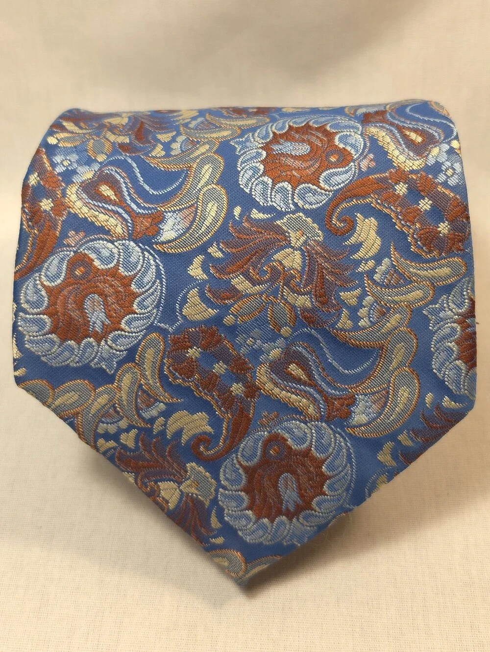 Retro Floral Wide Classic Blue Paisley And Floral Men's Tie